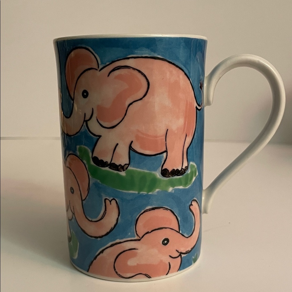Dunoon JUNGLE FUN MUG  Elephants designed by J.Brookshaw  SCOTLAND Stoneware